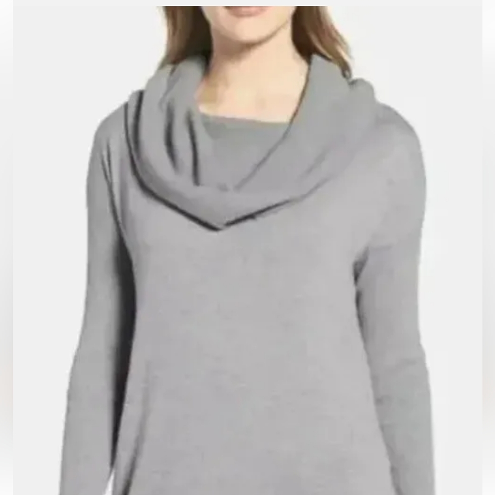 New Caslon Women Size 3x Heather Gray 3-In-1 Lightweight Sweater Top Wool Blend